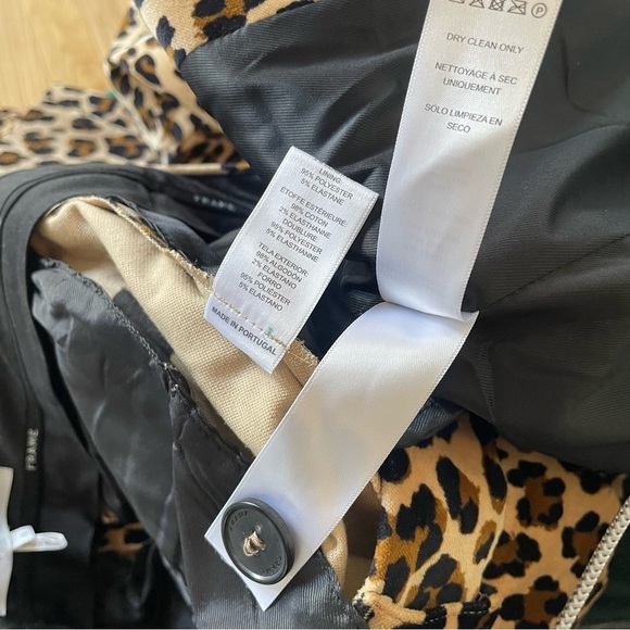 FRAME Classic Cheetah Blazer Mini Boot Cheetah-Print Velvet Pants Suit NWT Sz 0 - Picture 12 of 12